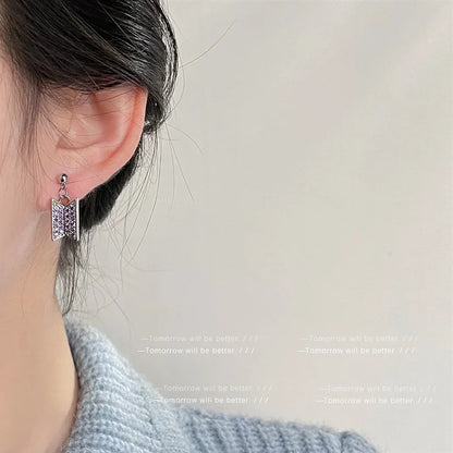 BTS Purple Incrusted diamond earrings