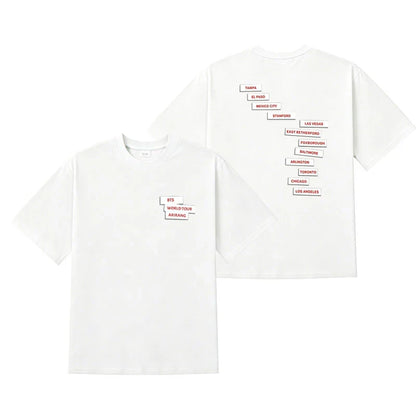 BTS WORLD TOUR ARIRANG T-SHIRT 100% COTTON - VARIOUS COLORS