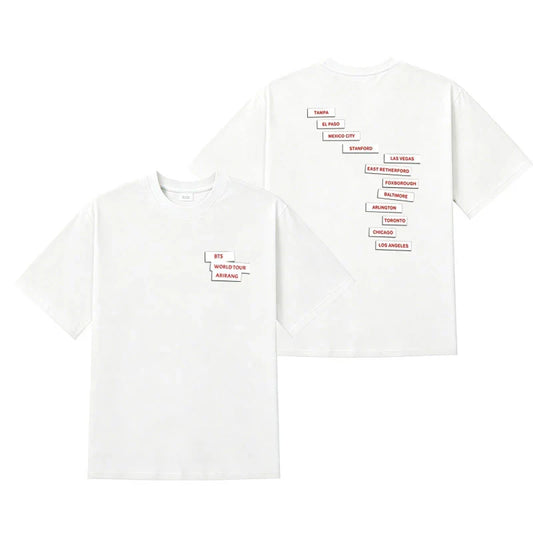 BTS WORLD TOUR ARIRANG T-SHIRT 100% COTTON - VARIOUS COLORS
