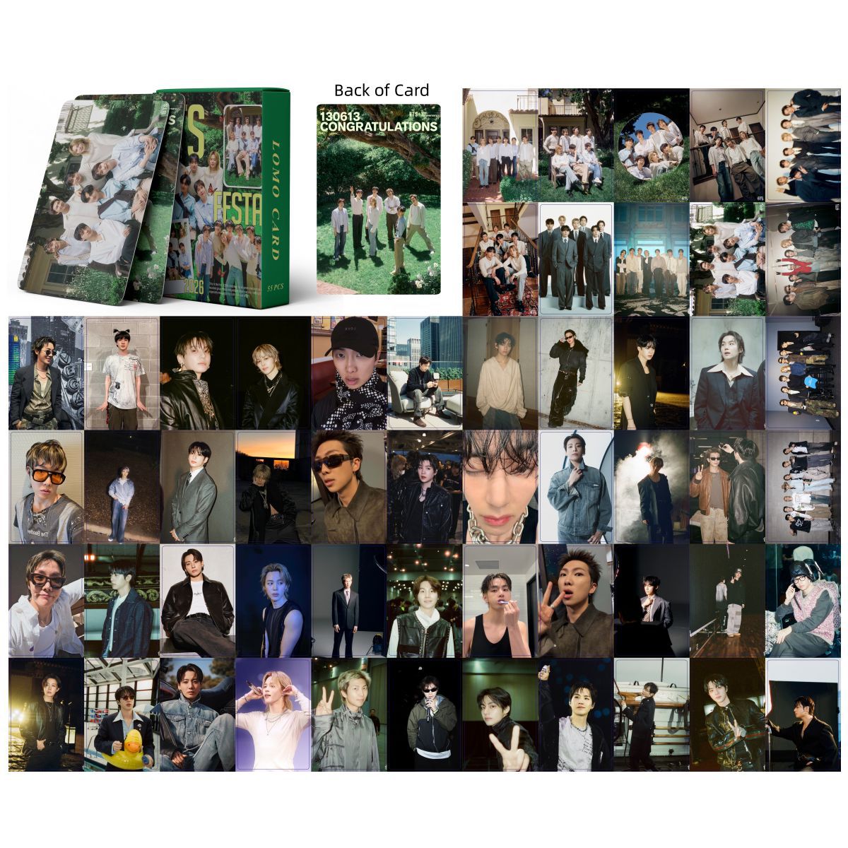 BTS 13th 2026 FESTA LOMO Cards 55 pcs/set