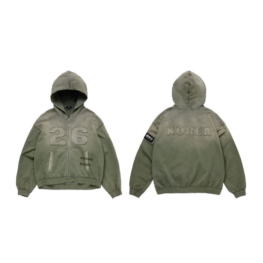 BTS “Tour Arirang” Merch – Green Zip-Up Hoodie Korea